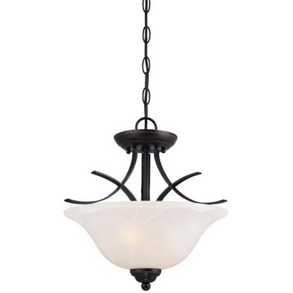 Brightbomb Pacific Falls Two Light Indoor Convertible Pendant & Semi Flush Ceiling Fixture; Amber Bronze BR1648219